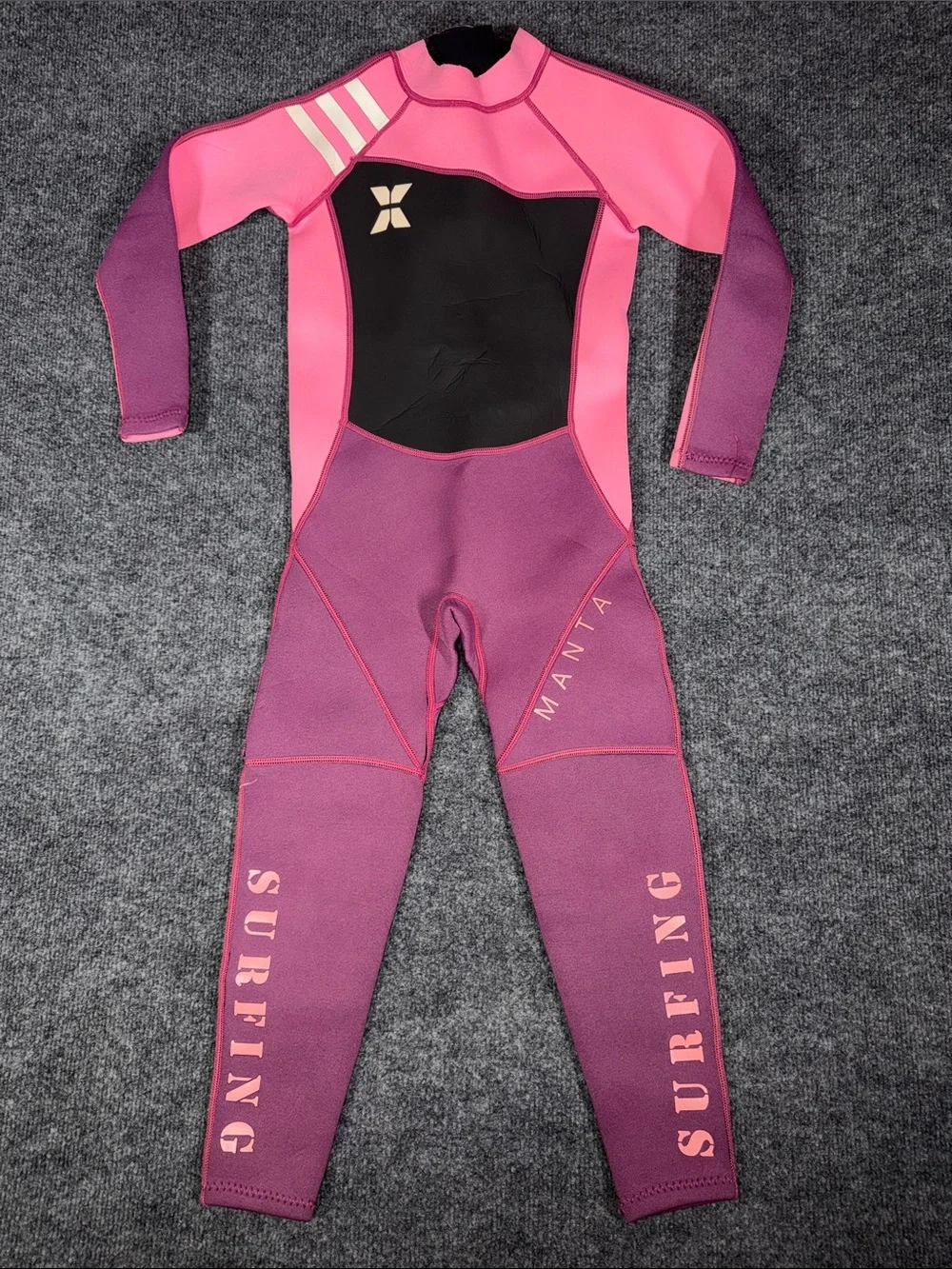 Dive & Sail Manta Women's XL Pink Purple Black Full Body Surfing Wetsuit